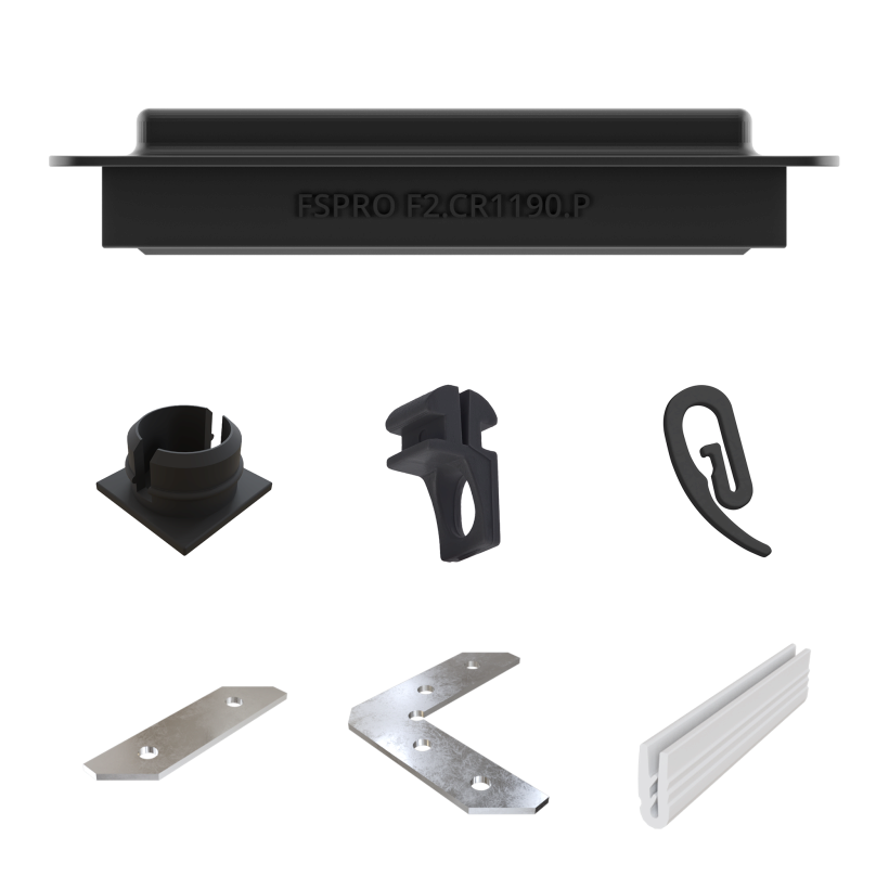 Accessories for double row curtain rod Black ― Photo 1