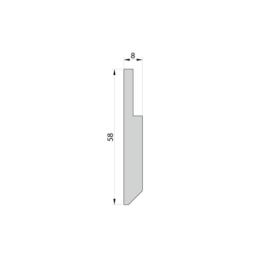 Decorative MDF tab 8х58 mm with LED strip Primed ― Photo 3