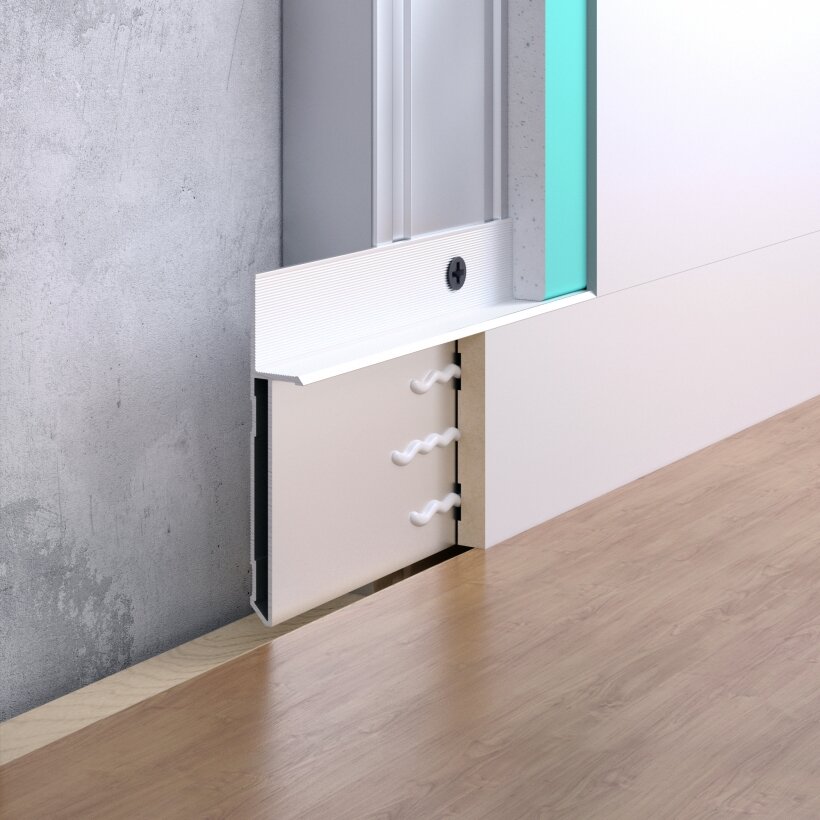 Concealed mounted aluminum plinth M958 Anodized ― Photo 1
