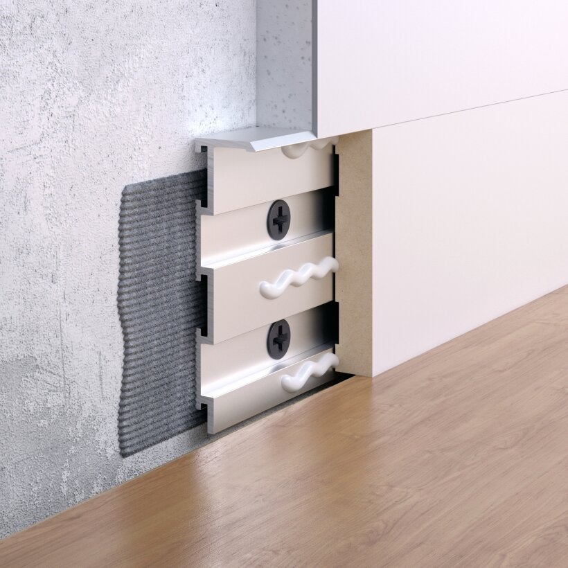 Concealed mounted aluminum plinth S1060 Anodized ― Photo 1