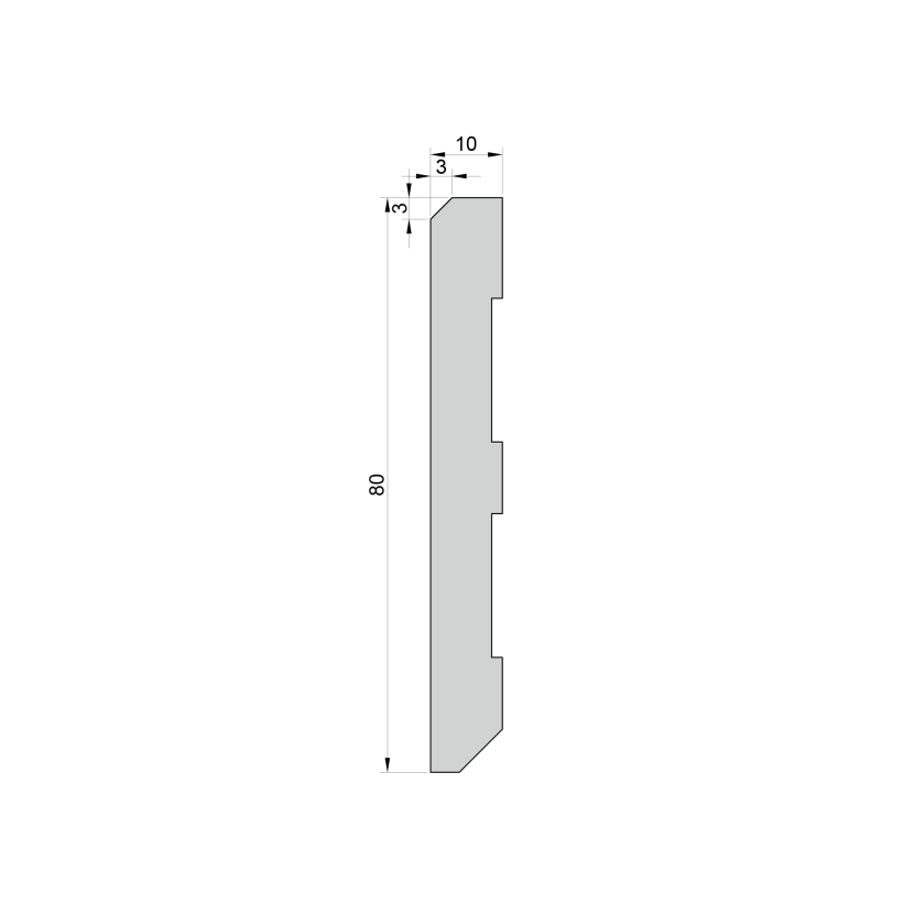 Плінтус МДФ накладний 1080F3. Покриття металік ― Фото 2