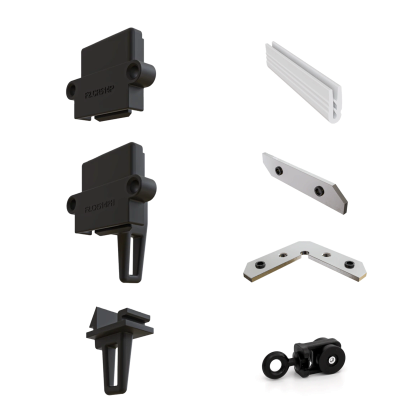 Accessories for single row curtain rod mini Black ― Photo 1