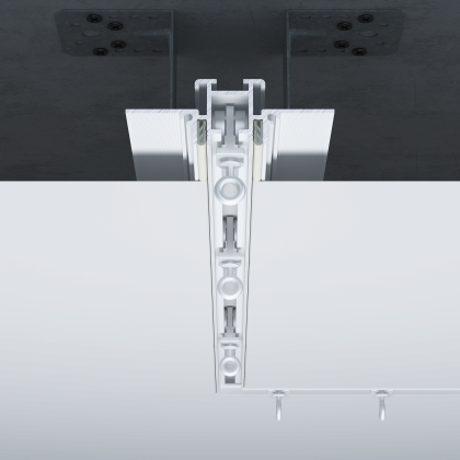 Карниз прихованого монтажу алюмінієвий універсальний Однорядний міні Білий ― Фото 2
