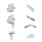 Concealed mounting curtain rods, universal, aluminum, single row mini White — Photo 2