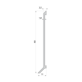 Overhead mounted aluminium plinth P80 Anodized — Photo 1